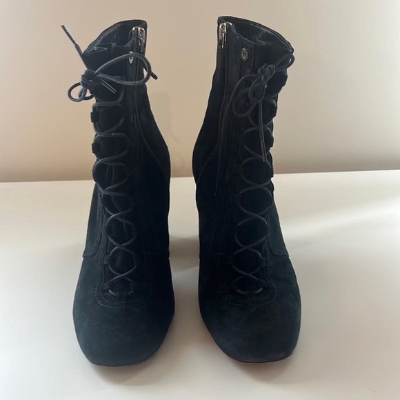 Laurence Decade Black Suede Lace Up Bootie - Picture 4 of 8